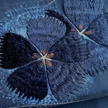 앤티크 나고야 오비 꽃 무늬 자수 고급 순수 실크 No.2-25