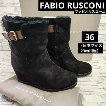 파비오 스코르니 웨지솔 인힐 숏부츠 벨트 스트랩