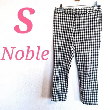 Noble 노블 블랙 화이트 깅엄 체크 크롭 팬츠 S 캐주얼