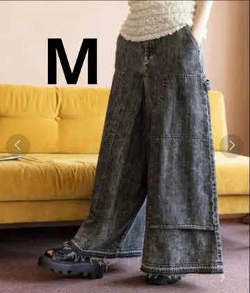 니코앤드 DOUBLEKNEE DENIM 블랙 케미컬 팬츠 플레어