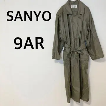 산요 스프링 코트 [M] 레인코트 벨트 포함 면 100% 카키