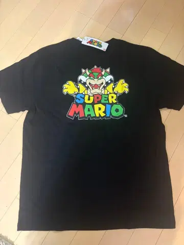 슈퍼 마리오 쿠파 T셔츠 블랙 백 프린트 남성용 M 사이즈