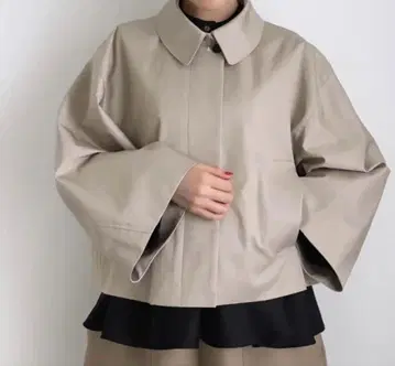 새상품 텐 핸드크래프티드 모던 숏 트렌치 케이프 코트 트렌치