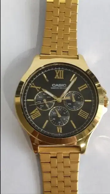 CASIO 골드 아날로그 손목시계 배터리 교환 완료