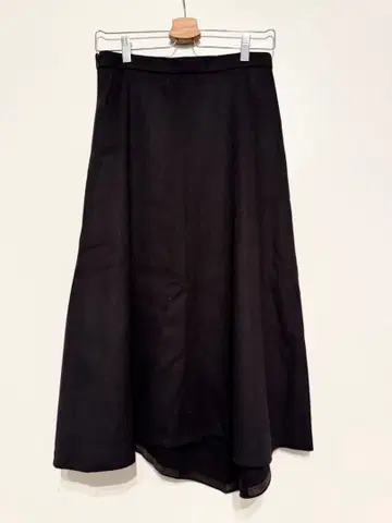 Tomorrowland 브라운 플레어 스커트 비대칭 헴