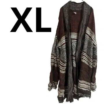 한정판 브라운 계열 스트라이프 패턴 가디건 [ XL ] 남녀 공용