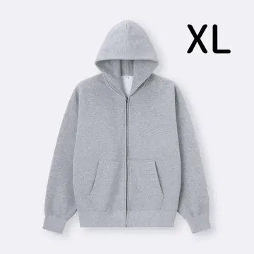 GU 2025 헤비 웨이트 맨투맨 풀 집업 후드티 그레이 XL