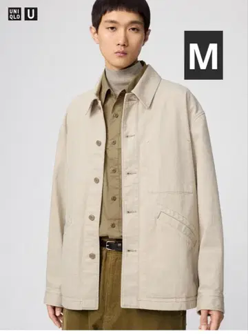 UNIQLO U 오버 사이즈 컬러 데님 자켓 내추럴 M 사이즈
