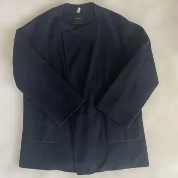 Spick & Span 블랙 노카라 코트