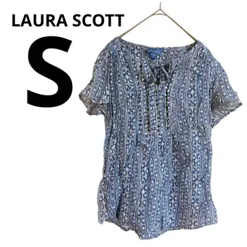 새상품급 LAURA SCOTT [ S ] 블루 꽃무늬 튜닉