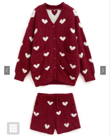 하트 무늬 가디건 x 숏팬츠 셋업 dr749