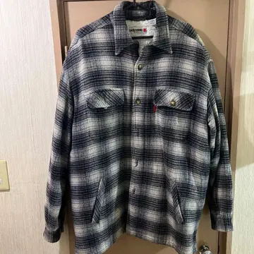 90s 럭키 스트라이크 섀도우 체크 보아 자켓 L