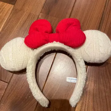 디즈니 머리띠 미니 귀 니트 머리띠 빨간색 리본 릴린린