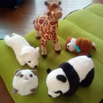 동물 봉제 인형 세트 동물원 팬더 기린 북극곰 등