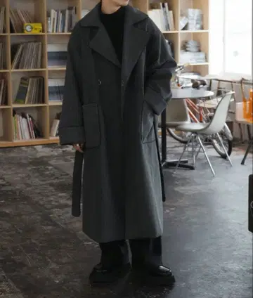 epnok 파이핑 더블 체스터 코트