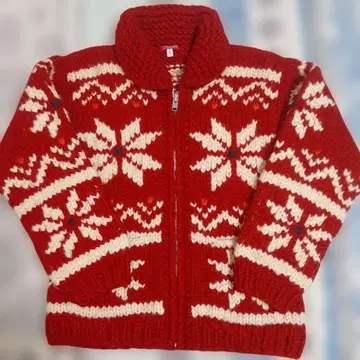 CHEVIGNON 셰비뇽 눈꽃 패턴 노르딕 카우친 울 캐나다제