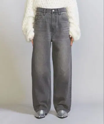 BEAUTY&YOUTH 블랙 데님 스트레이트 팬츠 - 워셔블