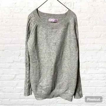 11355 펠트 마리에타 긴팔 니트 스웨터 그레이 소매 편직 쿨넥