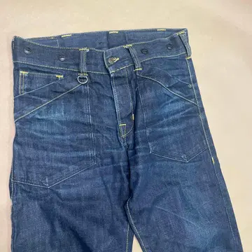 PIKE BROTHERS 다크 블루 데님 5 포켓 스트레이트 레그