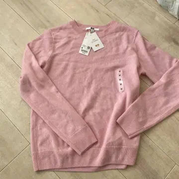 100% 캐시미어 핑크 스웨터 M 유니클로 미사용 새상품