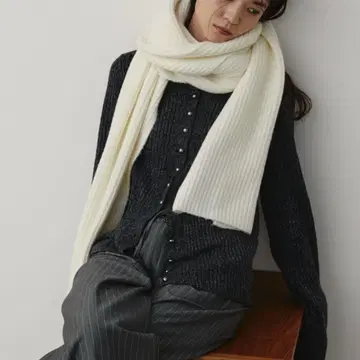 울 블렌드 슈퍼 롱 리브 머플러 Aunt Marie's