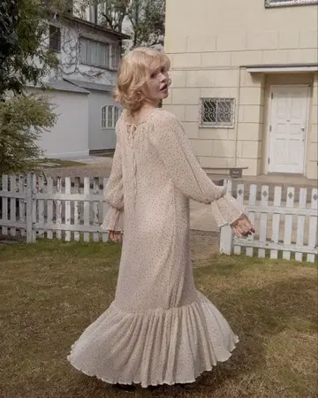 [ muguet ] 플레어 시폰 도트 op