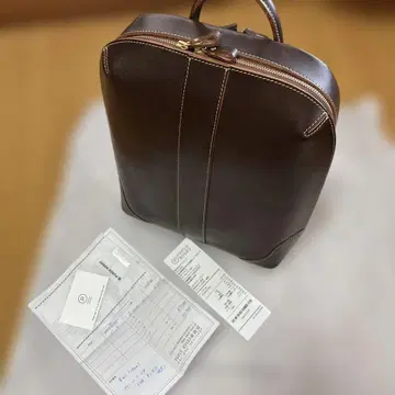 새상품급! PORCO ROSSO 천연 가죽 백팩 브라운