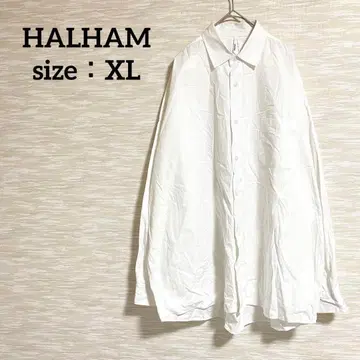 HALHAM 긴팔 셔츠 [ XL ] 빅 사이즈 루즈핏 심플 0969