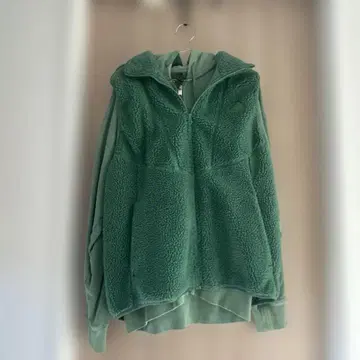 adidas 플리스 후드 부착 후드티 그린