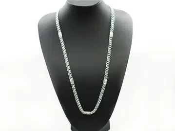 니나리치 NINA RICCI 목걸이 돌 2단 체인 실버 계열