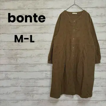 [ bonte ] 노카라 튜닉 ( M-L ) 7부 소매 면 원단 원피스