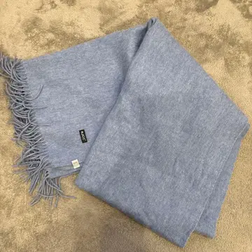 100% 울 라이트 블루 스톨