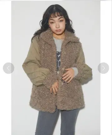 플리스 자켓 보아 자켓 베이지