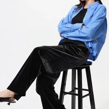 유니클로 소프트 벨로아 이지 팬츠