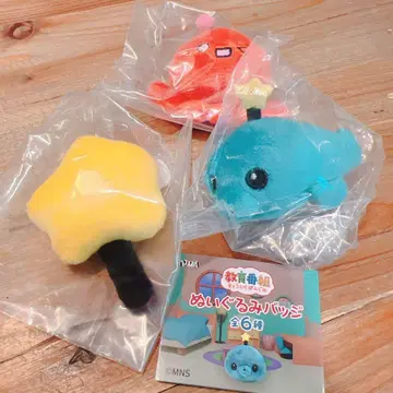 교육 방송 인형 배지 3종