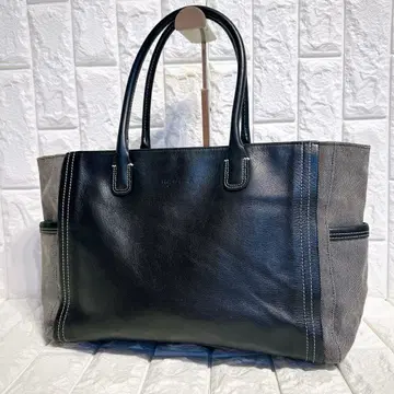 컨디션 최상 에네스베 보야주 토트백 가죽 블랙 지퍼 포함