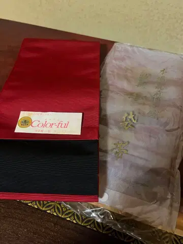 Color-ful 빨간색 무지 후쿠로 오비