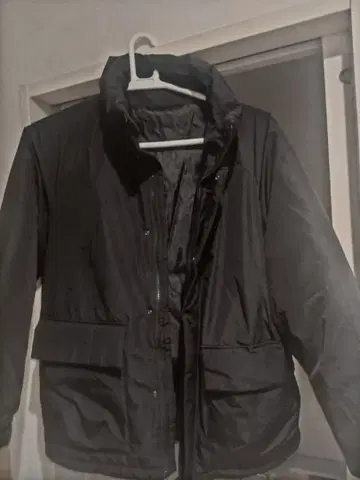 gu 방한 스탠드 카라 히트 패디드 블루종 블랙 자켓