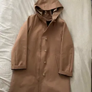 매킨토시 런던 베이지 후드 코트 라이너 포함