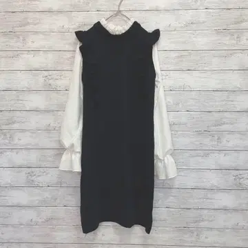 [아베세앙 페이스] 니트 원피스(M) 레이어드 퍼프 슬리브