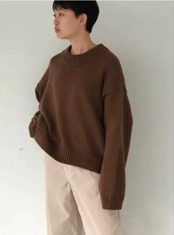 todayful Roundhem Heavy Knit 니트 브라운