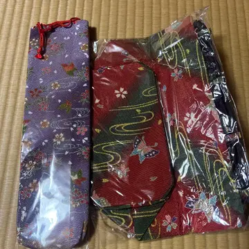 미사용 꽃무늬 나비 무늬 일본 정통의상 소품 세트