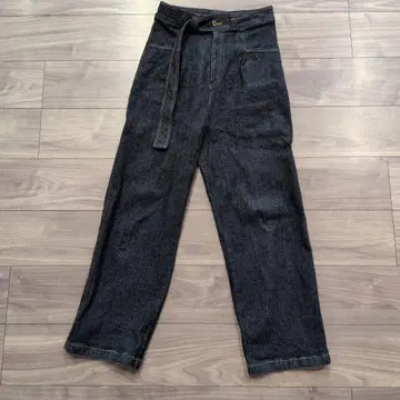 Marguash 빈티지 다크 블루 와이드 레그 데님