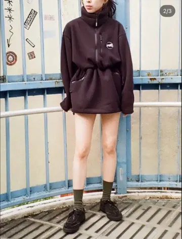 HOLIDAY CLASSIC FLEECE ANORAK DRESS 블랙