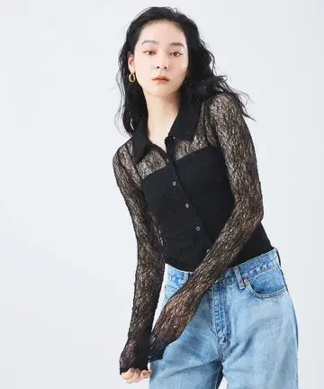 미사용 새상품 스트레치 레이스 가디건