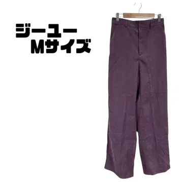 지유 코듀로이 와이드 팬츠 퍼플 허리밴딩 가을/겨울 소재