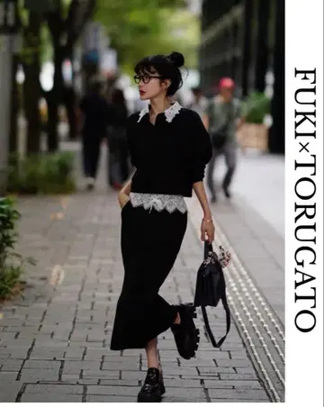 레이스 칼라 맨투맨 셋업