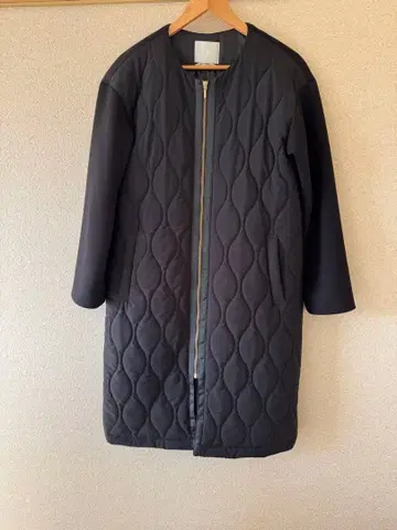 AZULbymoussy 퀼팅 코트 자켓 롱 기장 S 블랙