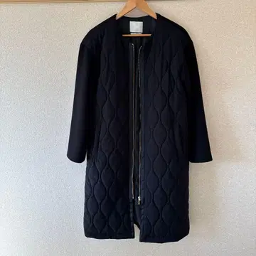 AZULbymoussy 퀼팅 코트 자켓 롱 기장 S 블랙