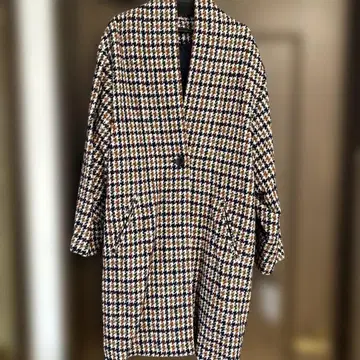 aga 체크 무늬 체스터 코트 9호 새상품